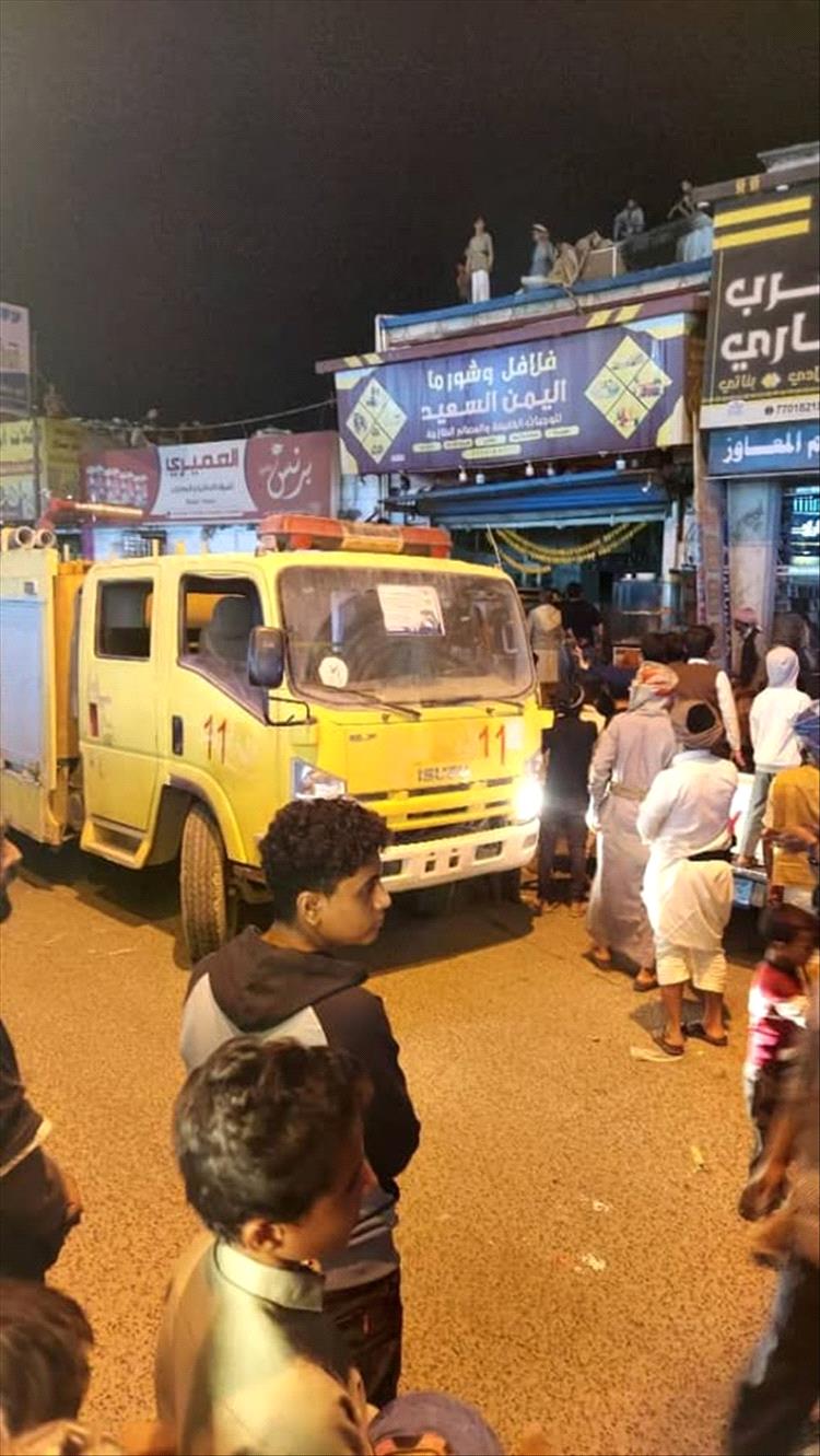 اخماد حريق في كفتيريا "اليمن السعيد" بمأرب 