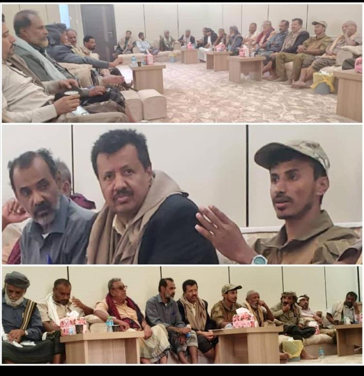 لقاء موسع لترجمة تلاحم قبلي وعسكري لحماية المكتسبات الوطنية وتعزيز الاستقرار في مديرية رضوم 