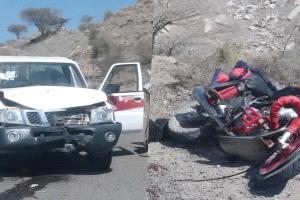 وفاة شابين في حادث مروري بطريق خلا البكري بردفان