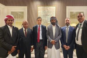 بن حبريش يبحث مع وفد من المعهد الأوروبي للسلام مستجدات الأوضاع وتحضيرات المؤتمر الجنوبي