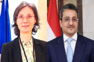 وزير الثقافة مطيع دماج يناقش مع السفيرة الفرنسية دعم المتاحف والآثار والسينما في بلادنا