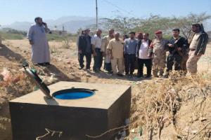 مدير عام قعطبة بكر الشاعري يتسلم المرحلة الأولى لمشروع المجاري والصرف الصحي بمدينة قعطبة