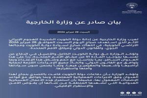 الكويت تدين الهجوم الإيراني وتؤكد حقها الكامل في الدفاع عن سيادتها وأمنها