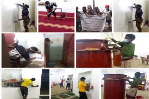 مدير الأوقاف والإرشاد بقعطبة أمين أبوطالب يطلق حملة تنظيف المساجد بالمدينة لاستقبال رمضان المبارك