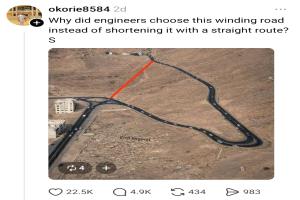 طريق عقبة عدن بين المعلا وكريتر يتحول إلى حديث الصفحات العالمية المتخصصة بالتصاميم الهندسية