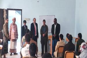 الوكيل الدغاري وحبتور يدشّنان امتحانات المعهد التقني الصناعي بشبوة