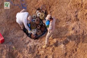 مشروع «مسام» ينتزع نحو 4.9 آلاف مادة متفجرة خلال يناير