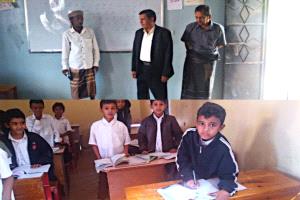 مدير التربية بمديرية حبان يتفقد سير العملية التعليمية في عدد من مدارس المديرية