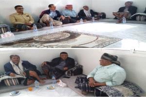 مدير عام حبان يطمئن على الحالة الصحية للأستاذ ناصر سالمين بمنزله في الروضة بعد عودته من رحلة علاجية ناجحة