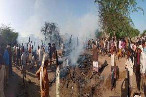 حريق مروّع في القناوص بالحديدة يتسبب بوفاة طفل واحتراق سبعة منازل