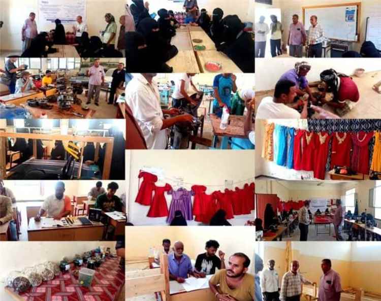 الجحيني والشدادي يتفقدان الدورات المهنية ضمن مشروع تمكين الن