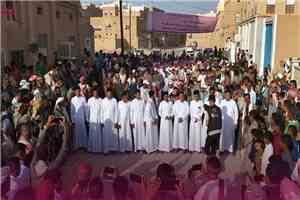العنين بالقطن تشهد زفافًا جماعيًا لـ22 عريسًا وعروسًا