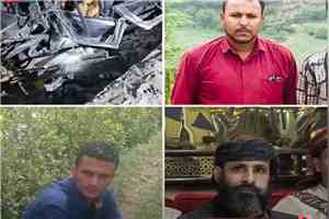 وفاة ثلاثة أشخاص إثر انقلاب سيارة في طريق جبلي بمحافظة إب