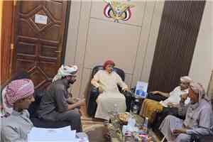 ‏نائب مدير عام مصلحة شؤون القبائل يستقبل المهنئين بعيد الأضحى المبارك