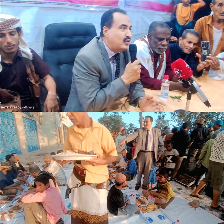 الوردي يحيي تقليده السنوي في ليلة 27 رمضان بإفطار جماعي وتكريم إعلاميين ومكفوفين بلحج