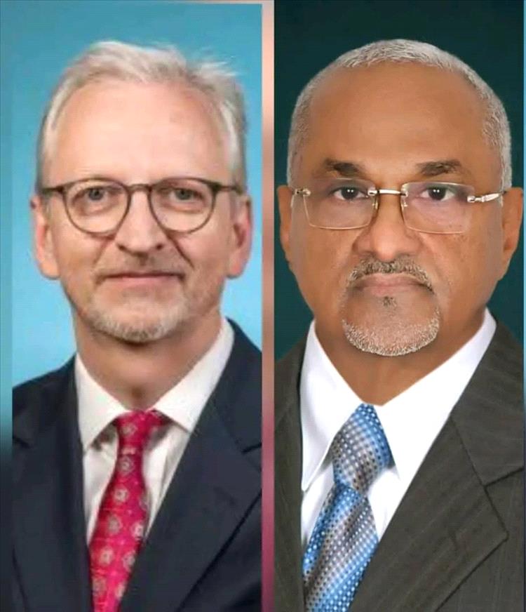 تأكيد ألماني  لدعم مسار اللامركزية في اليمن خلال لقاء افتراضي  لوزير الإدارة المحلية مع السفير الألماني بعدن