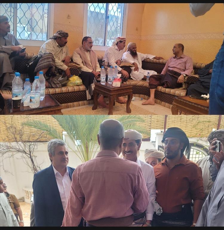 وزير الدفاع ووكيل وزارة الداخلية وشخصيات عسكرية واجتماعية يشاركون رئيس الوزراء السابق بن بريك افراحه بعرس نجل أخيه