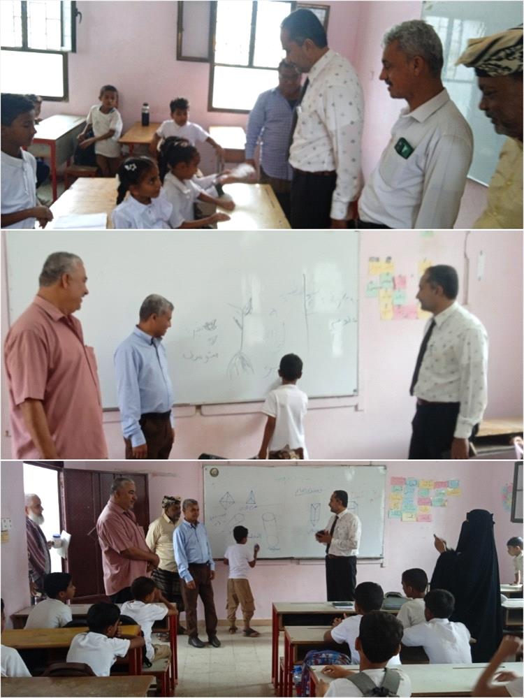 مدير عام مكتب التربية والتعليم بأبين يتفقد سير العملية التعليمية في مدارس زنجبار