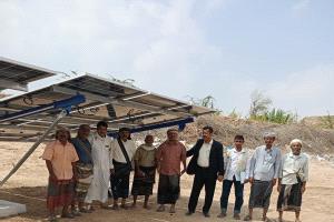 تدشين استلام مشروع منظومة الطاقة الشمسية لمزارعي "الجربة" في مديرية رضوم بمحافظة شبوة