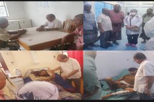 مدير الخدمات الطبية بوزارة الدفاع العميد الدكتور سيف الجحافي يزور مستشفيي عبود وباصهيب بعيد الفطر المبارك