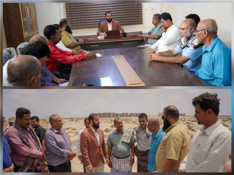 محافظ أبين الرباش يتفقد أوضاع الجمعيات التعاونية السكنية ويتعهد بتحمل تكاليف مسح وتسوية الأراضي