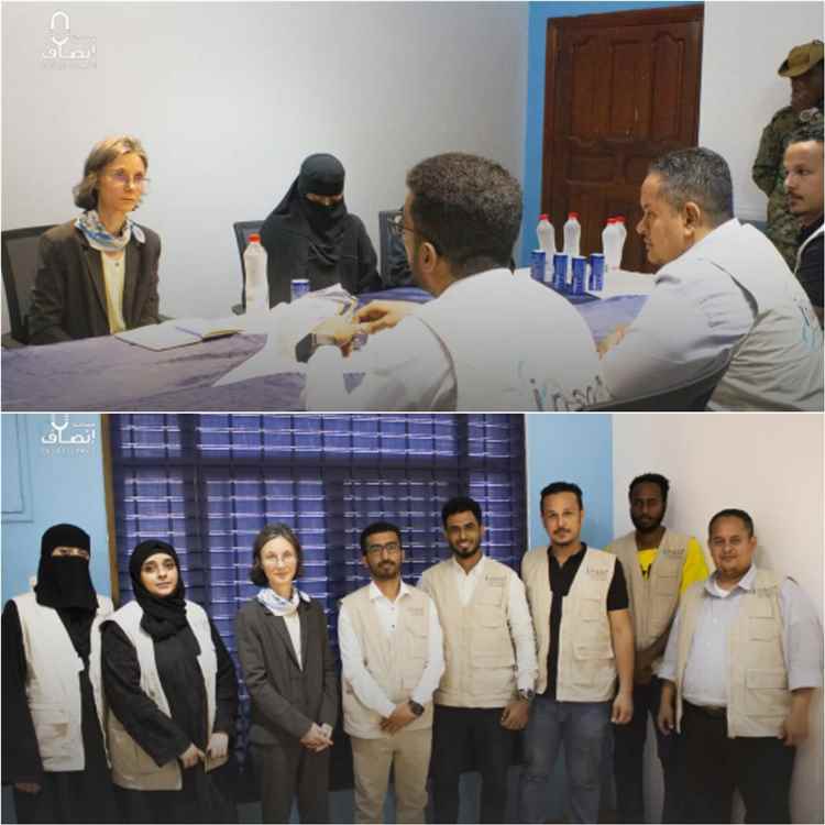 السفيرة الفرنسية تزور مركز إنصاف في عدن لمتابعة سير عمل مشروع العدالة الإلكترونية (نساء شجاعات)