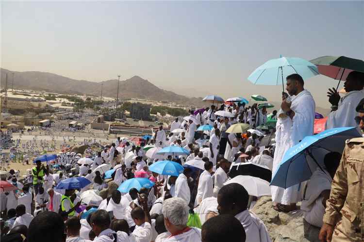 توافد ضيوف الرحمن إلى صعيد عرفات لأداء ركن الحج الأعظم 
