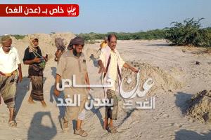 تدشين أعمال إزالة مخلفات السيول بوادي أحور بدعم من درع الوطن وتوجيهات محافظ أبين