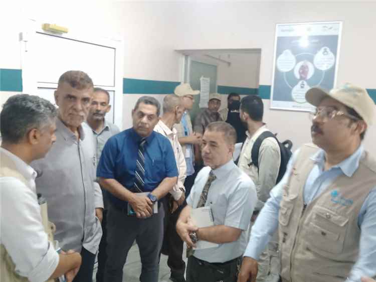 مدير عام مكتب صحة لحج يستقبل وفداً من اليونيسف والبنك الألماني واليونبس لتقييم الأعمال المنفذة من قبل المانحين للقطاع الصحي بلحج