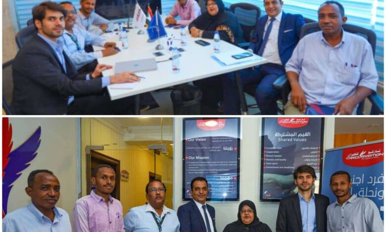مناقشة سبل التعاون المشترك بين شركة الخطوط الجوية اليمنية إقليم السودان  وشركة تاركو السودانية